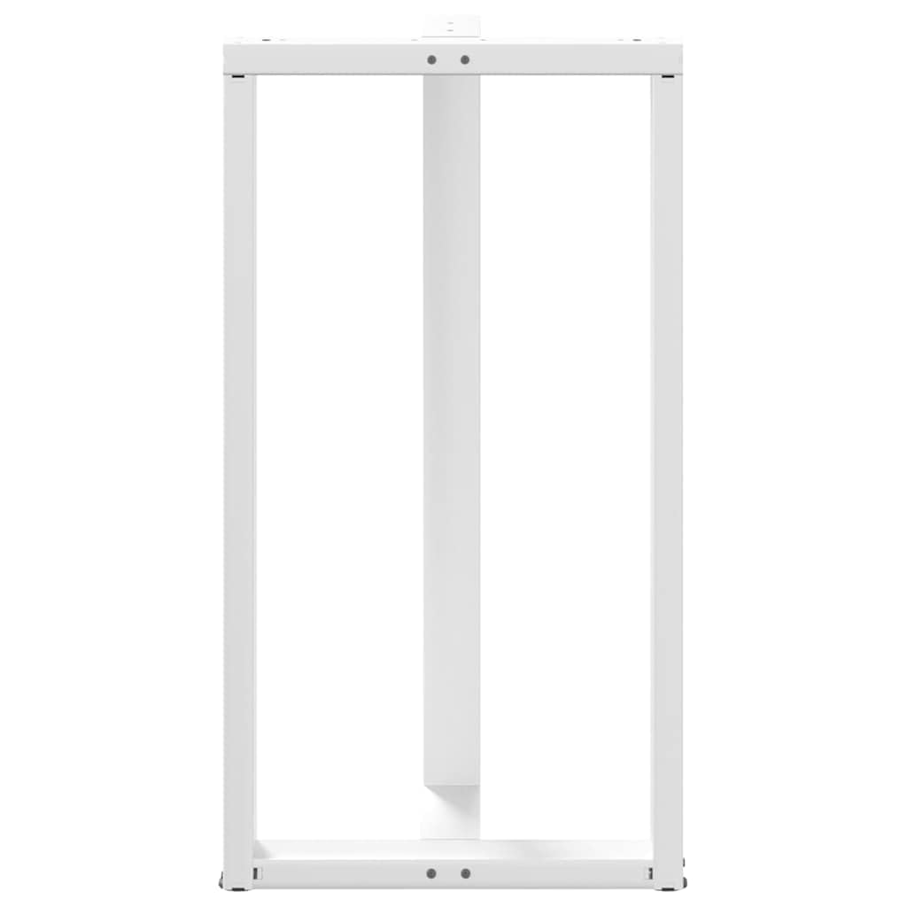 Juego de 2 patas para mesa de bar, en forma de T, patas de mesa de acero con recubrimiento en polvo, patas de mesa ajustables en altura para mesas de bar, 60 x 35 x (110-111) cm, color blanco