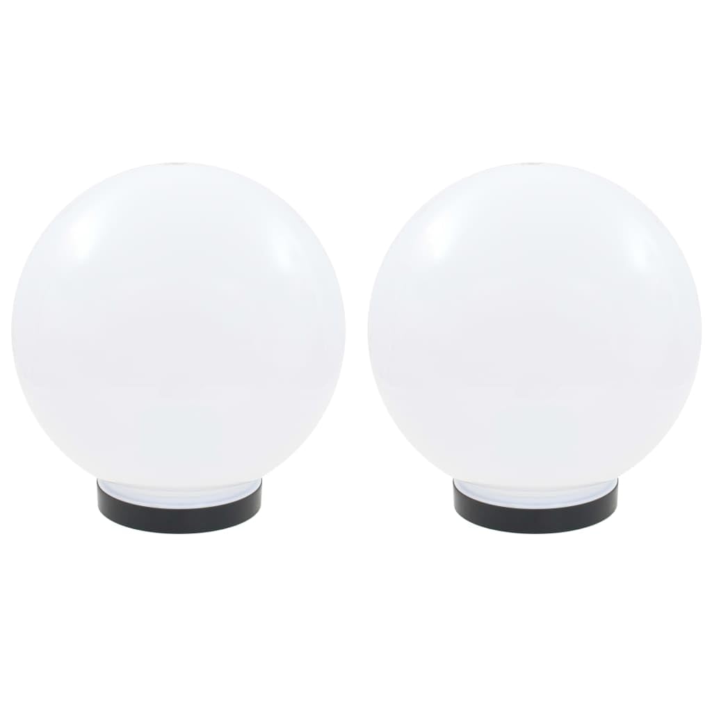 vidaXL 2X LED Bowl Lamps Spherical 25cm PMMA Outdoor Garden Lighting Fixture