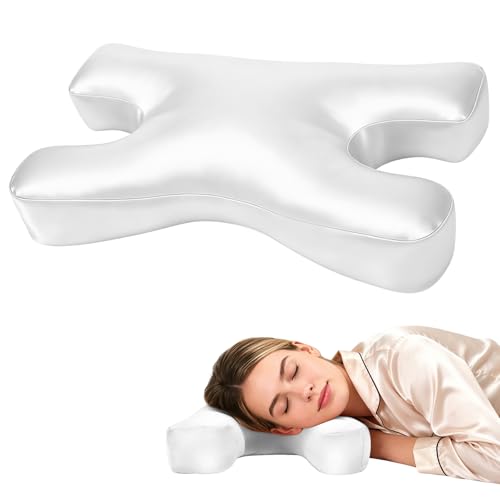 vocheer Anti Wrinkle Pillow for Anti-Aging, Ergonomic Face Pillow to Prevent Sleep Lines, Silky...