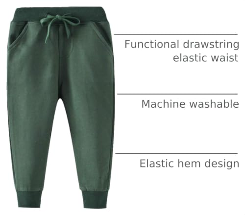 Image of Little Boys Jogger Pants Toddler Boys' Drawstring Elastic Waist Cotton Casual Sweatpants 1PC / 2 PCS Set