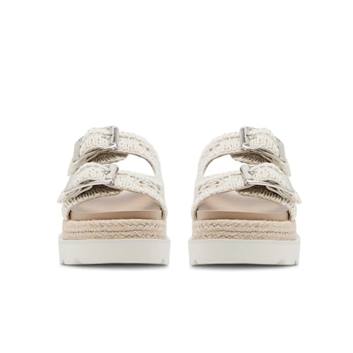 Image of DOEYG Platform Sandals for Women Summer Beach Raffia Slide Sandals Comfortable Casual Woven Straw Sandal with Buckle