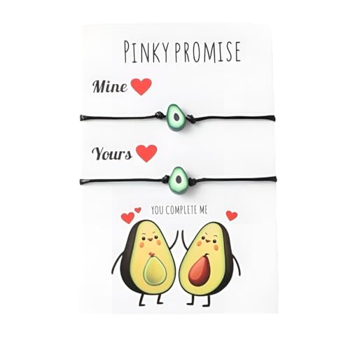 Freundschaftsarmbänder Avocado | Pärchen Armbandänder | Freundschaftsarmbänder set 2 Stück - Geschenk für Freunde, Pärchengeschenk - Geschenkidee Armband