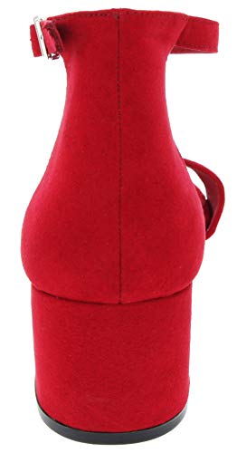 Image of LONDON FOG Women's Nikki Low Two Piece Block Heel Dress Shoe Ladies Ankle Strap Pump Sandal