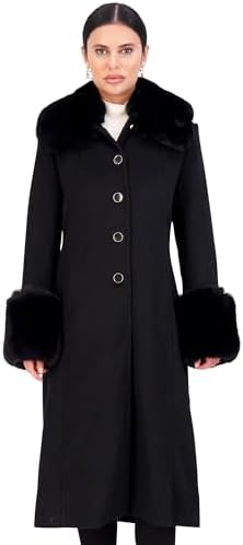 Vince Camuto Trench Coat Women, Wool Coats Women with Fur, Peacoa...