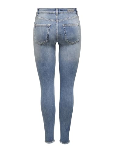 ONLY Damen Onlblush Mid Sk ANK Raw Rea333noos Jeans, Light Blue Denim, M / 30L EU – Ansicht 4