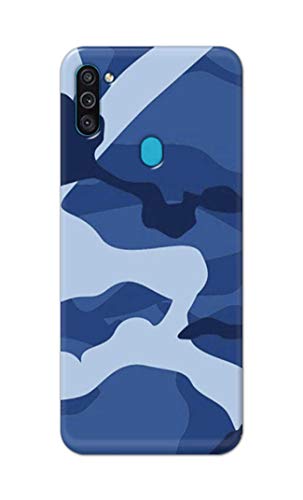 Image of Printed Hard Back Cover Case for Samsung Galaxy M11 | Samsung Galaxy A11 Back Cover (Army Blue Pattern) -702