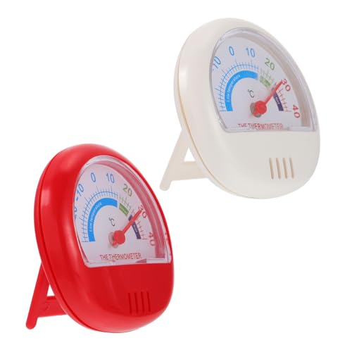 ABOOFAN Lot De 2 Thermomètres Réfrigérateur Congélateur En Plastique Blanc Et Rouge, Mesure Précise, Compact Et Portable, Indicateur De Température Pratique Pour Maison Cuisine