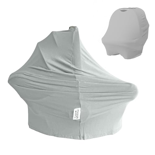 Image of MOZAH Baby Multi-Use Cover: 9-in-1 Baby Carseat Cover, Nursing Cover, Stroller Cover & More. Breast Feeding Essentials and Baby Registry Favorite (Belgian Grey)