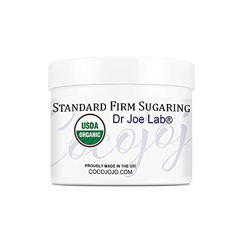 Organic Sugaring - USDA Certified Organic Natural Sugar Wax Paste for Body Hair Removal - 10 OZ - Standard Firm No Strips Needed, By Hand Bikini Brazilian Underarm Facial Hair Men & Women- Dr Joe Lab