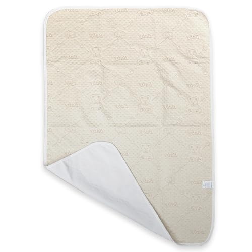 Image of Waterproof Crib Pad, Washable Baby Cotton Changing Pads,39 inchX27 inch(1 Pack), Pee Proof Mattress Cover Toddler Bed, Toddler Mattress