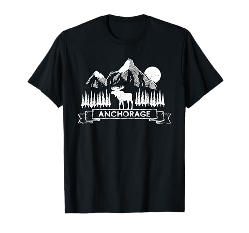 Anker Alaska | Cool Anchorage Alaska Mountain Elch Geschenk T-Shirt