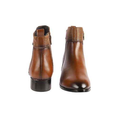 Image of Metro Women Faux Leather Ribbed Slip-On Casual Boots