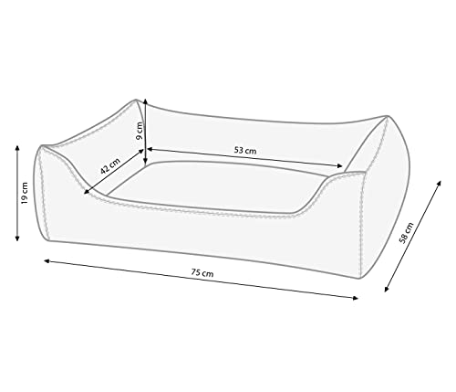 Dehner Lieblinge Hundebett und Katzenbett Sammy, ca. 75 x 58 x 19 cm, Polyester, grau
