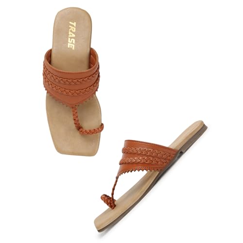 Image of TRASE Casual Flat Slippers For Women Sandals Stylish Footwear Flats Slippers Fashion Girls Chappal Ladies Sandal Daily Use, Ladies Sandals For Women Flat (46037)
