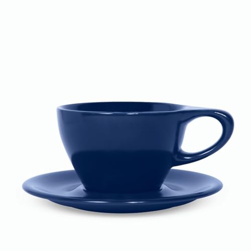 notNeutral Lino Porcelain Cup & Saucer Small Latte 8 oz (Indigo)