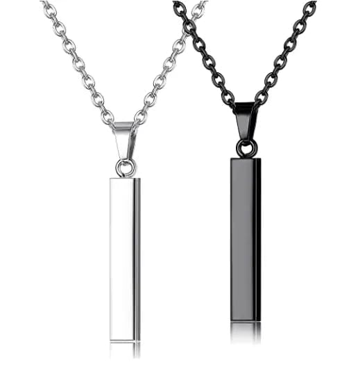 Karishma Kreations Mens Jewellery 3D Cuboid Vertical Bar Pendants Stick Stainless Steel Locket Pendant Necklace Chain For Boys Men Unisex 2Pcs Combo (B0CHWBNXSQ) Amazon Price History, Amazon Price Tracker