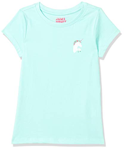 Image of Amazon Brand - Jam & Honey Girls 100% Cotton Printed Half Sleeves Regular Fit T-Shirt (Pack of 2)