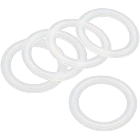 QiiMii White Silicone Sanitary Tri-Clamp Gasket, 2 inch (5 Pack) Cover