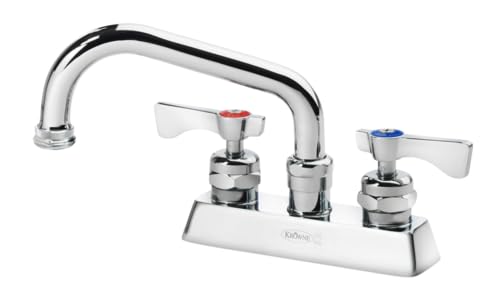 FSE 373-KR-15-350L Royal Series 4" Center Deck Laundry Tub Faucet, Chrome, 6" Swing Spout with Hose Adapter, Lever Handles, 1/4 Turn Ceramic Valves, 1/2" NPS Inlets, 1.8 GPM Aerator, Mounting Kit