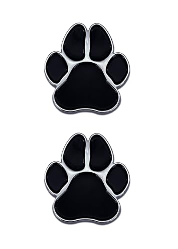 Image of Elektroplate 2 Mini Paw Print OEM Chrome Emblems for Motorcycles, Watercrafts, and Decorations | Universal Fit at 1.6 inch x 1.5 inch | Weatherproof | 2-Pack