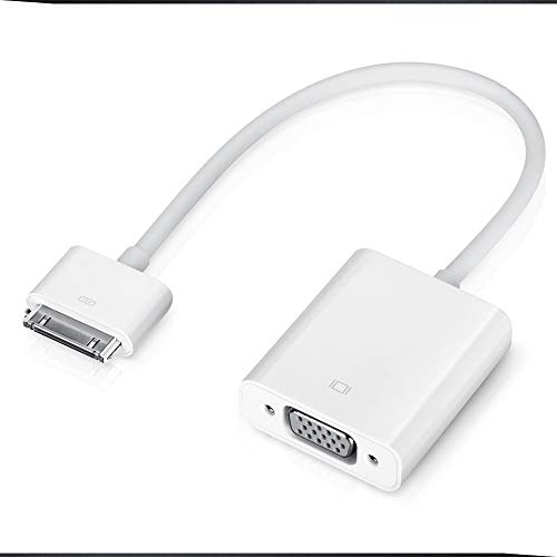 JIMAT iPad iPhone 30 Pin to VGA, Dock Connector to VGA Cable Adapter Video Converter | Support iOS 9.3 | Extender Projector, TV, Monitor | Compatible for iPad 2 3 iPhone 4 4S iPod Touch 4