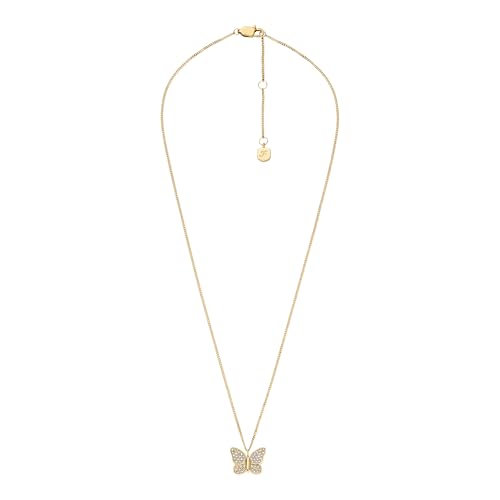 Image of Fossil Women's Gold-Tone Stainless Steel Pendant Chain Necklace for Women