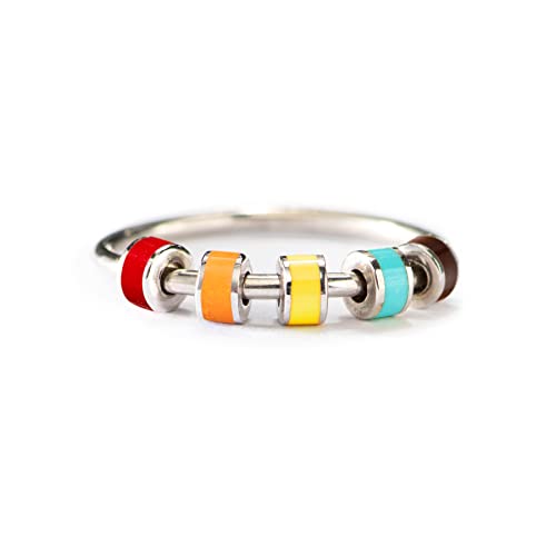 Bague anti-anxiété contre le stress : anneau tournant d'amitié pour femme