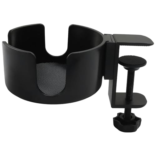 Porte-gobelet pour bureau de jeu Bonsicoky noir avec support de tasse rigide 9,6 cm