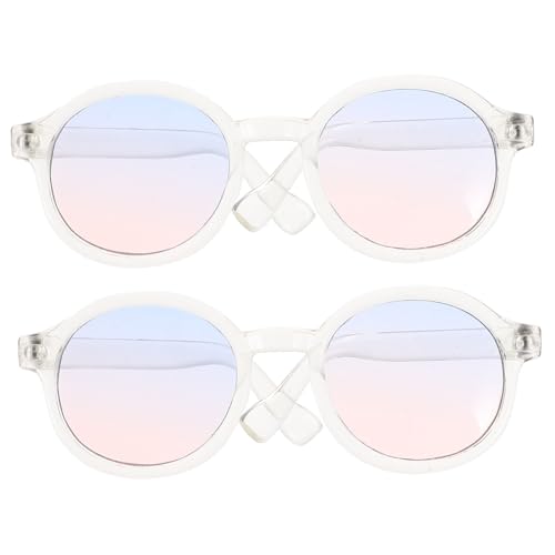 Mikinona 2 Pares Gafas Muñeca Plástico Accesorio Decoración Cosplay Mini Gafas Estilo Moda DIY Regalo