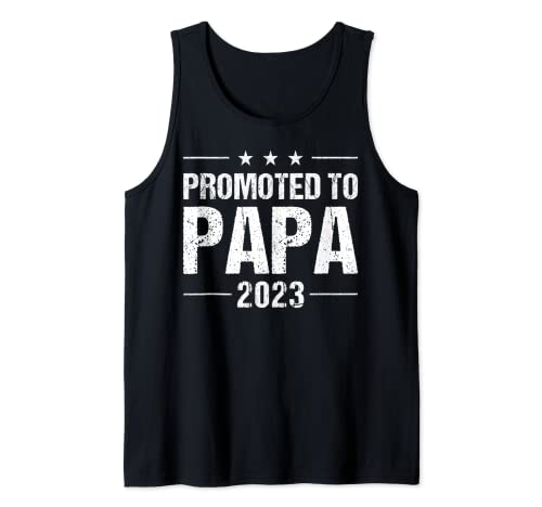 Hombre Promoted To Papa Est 2023 For Men - Funny New Dad Vintage Camiseta sin Mangas