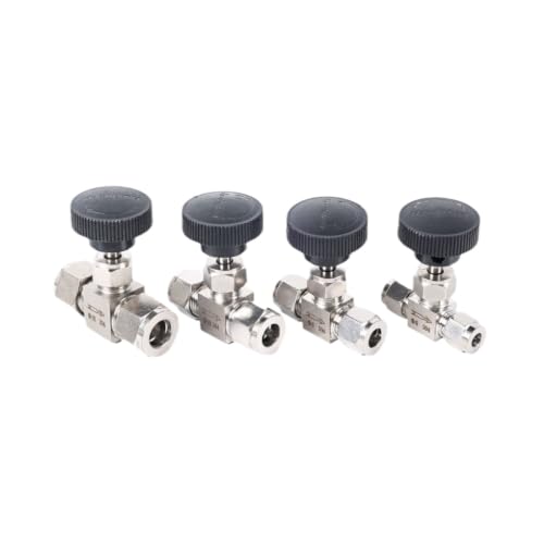 Válvula de aguja ajustable contra fugas con compresión SS304 de 6mm 5