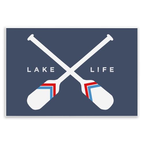 Lake Life Nautical Paddle, 13 x 19 Inch Mounted Print on Wall Plaque