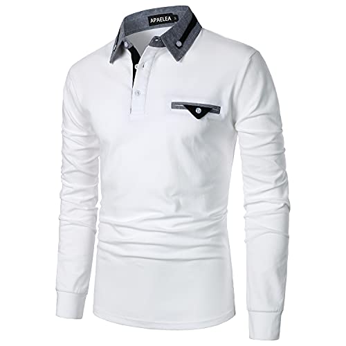 Polo de golf haut de gamme en coton avec empiècements plaid tennis