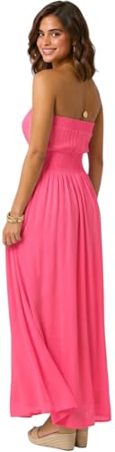 Image of ToBeInStyle Women's Strapless Cover Up Tube Dress Beach Summer Bandeau Flowy
