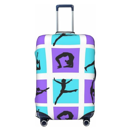 Gymnastics Game Print Suitcase Cover Luggage Protector Washable Elastic Fashionable Travel Gear Cover
