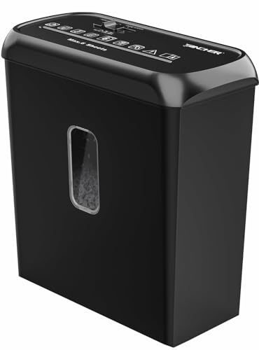 Aktenvernicht Kreuzschnitt, Papier Schredder 6 Blat, Aktenvernichter mit Kreuzschnitt und Kreditkartenvernichter für zu Hause Office, Tragbarer Griff mit 11L Abfallbehälter