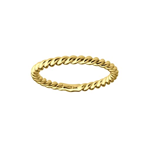 Precious Pieces Sterling Silver or 14K Gold-Plated Baby Ring, Twisted or Plain 2mm Band for Babies, Toddlers, Kids or Women