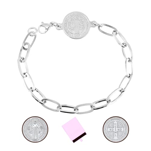 925 Sterling Silver Saint Benedict Bracelet For Men And Women - Rosario De San Benito For Men And Women, Catholic Religion St. Benedict Bracelet, Pulseras De San Benito, Gift For Women And Men