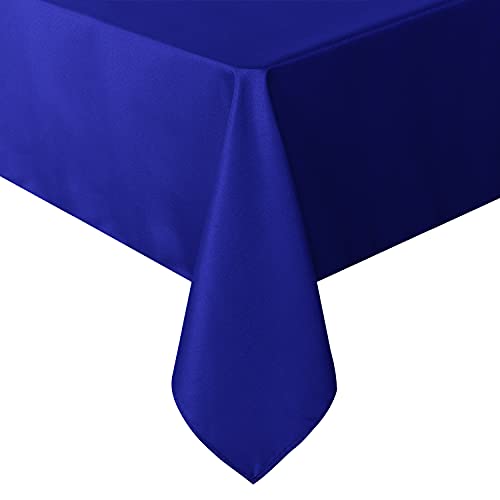 Image of sancua Square Tablecloth - 70 x 70 Inch - Stain and Wrinkle Resistant Washable Polyester Table Cloth, Decorative Fabric Table Cover for Dining Tables, Buffet Parties and Camping, Royal Blue