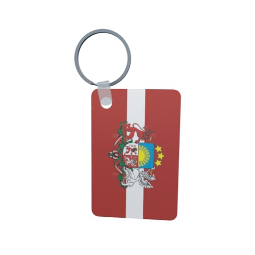 U24 Porte-clés Lettonie avec blason en aluminium 50 x 47 mm