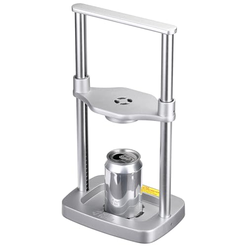 JOYTUTUS Can Crusher, Foot Operated Pedal Can Smasher with Spring Design, Metal Can Compactor, Eco-Friendly Recycling Tool for Soda and beer Cans, 12 oz - 24 oz Perfect for Camping/RV-Silver