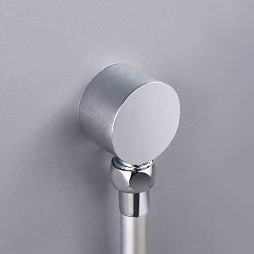 Keymark Chrome Wall Supply Elbow, Brass Round Wall Mount Shower Hose Connector 1/2″ Drop Ell Union Water Outlet For Handheld Hand Shower #TOP5
