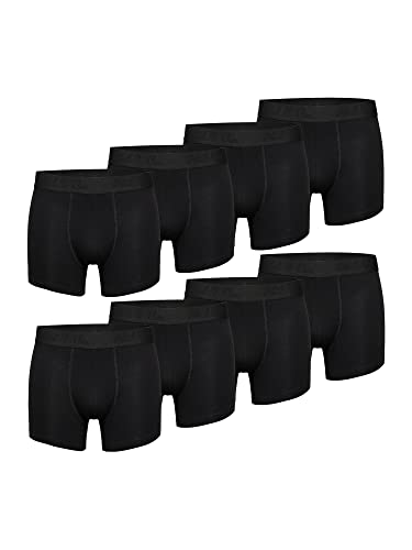 Phil & Co. Berlin Herren Boxershorts Unterwäsche Retro Pants 8-Pack Jersey - Only Black - Größe XL