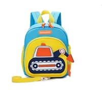 Accmor Toddler Leash Backpack, Child Bag with Anti Lost Wrist Link, Kid Walking Harness Cute Excavator Backpacks Mini Rucksack with Restraints Hand Strap Tether for Baby Boys Outdoor Traveling