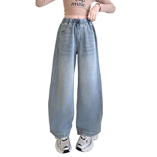 Teen Girls Baggy Jeans Wide Leg High Waist Vintage Denim Pants Kids Fall Casual Flare Denim Trousers with Pockets