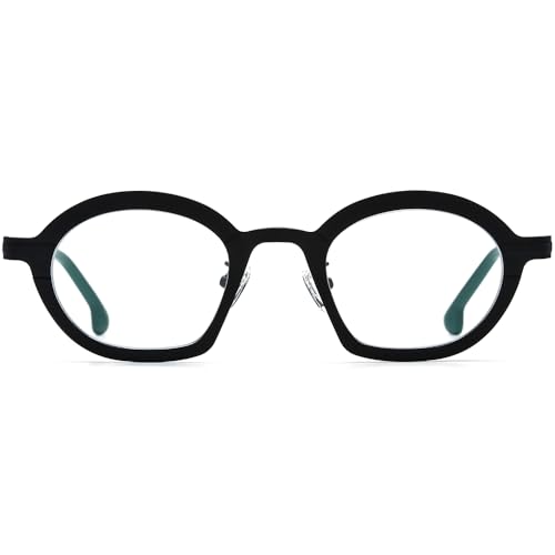 Image of FONEX Colorful Pure Titanium Glasses Frame Women Retro Round Eyeglasses