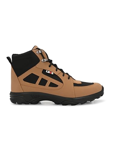 Image of Leo Fitness Waterproof Outdoor Trekking Boots | Black Hiking Boots with Cushioned Footbed, Anti-Slip Rubber Sole