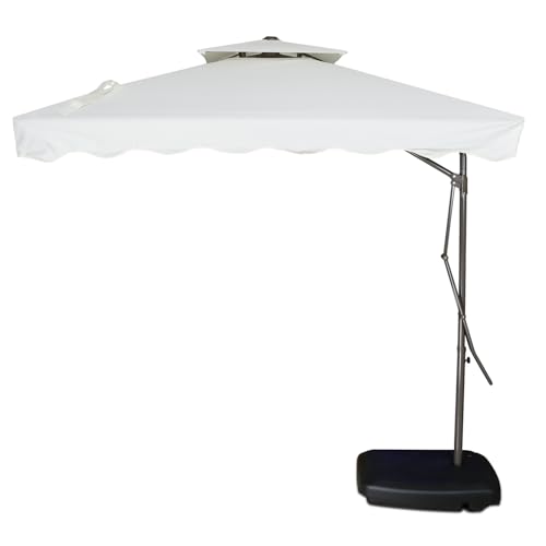 Image of INVEZO Garden Outdoor Patio Umbrella MS SIDE POLE SQUARE (2.2 x 2.2 sq mtr) Big size umbrella /terrace Balcony Outdoor cantilever umbrella With Base