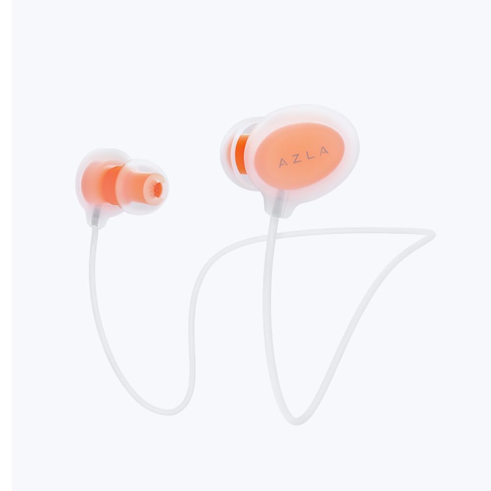 AZLA POM 10S - Ear Plugs for Sleeping Noise Cancelling - Silicone Earplugs for Sleep, Snoring, and Noise Reduction - Reusable, Jelly-Like Texture with 6 Sizes and Premium Hard-Case Pouch