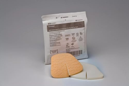 Kendall™ Absorbent Fenestrated Antimicrobial Foam Dressing, with Top Sheet, 3.5 x 3IN